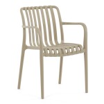 Židle jídelní, stohovatelná, cappucino plast