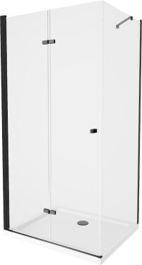 MEXEN/S - Lima sprchový kout 100x120, transparent, černá + bílá vanička se sifonem 856-100-120-70-00-4010B