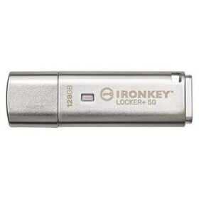 Kingston IronKey Locker+ 50 256GB stříbrná / Flash Disk / USB 3.2 Gen 1 - (USB-A 3.0) (IKLP50/256GB)