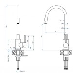 Quadron - Ocelový dřez LUKE 110 WORKSTATION BRUSH NICKEL s kuchyňskou baterií ZLE-09009