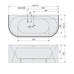 POLYSAN - VIVA D MONOLITH nástěnná stojící vana 170x75x60cm, bílá 89119M