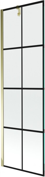 MEXEN/S - Next vanová zástěna FIX 60 x 150, černá dekor, zlatá 895-060-000-00-77-50