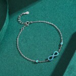 Stříbrný náramek s tyrkysovým magnezitem Nekonečno, stříbro 925/1000, Tyrkysová 16 cm + 3 cm (prodloužení)