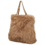 Módní dámská plyšová kabelka do ruky Lilith, camel