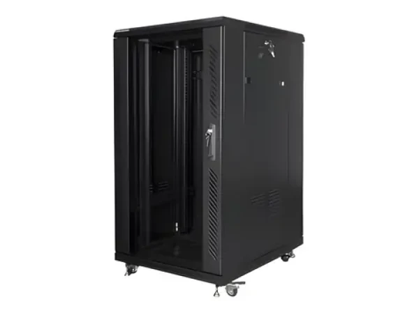 Lanberg 22U 600x800 černý / Stojanový rozvaděč / 19" / Flat pack (FF01-6822-12B)