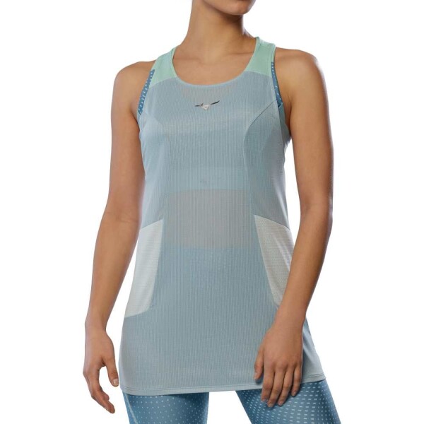 Mizuno DryAeroFlow Tank(W) Cloud Blue - Běžecké tílko Mizuno DryAeroFlow Tank J2GAC21204 Velikost textilu: M