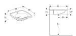 GEBERIT - Vitalis Umyvadlo bezbariérové, 55x55x15 cm, bez přepadu, otvor pro baterii, bílá 501.541.01.1