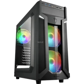 Sharkoon VG6-W RGB černá / ATX / 2x USB 3.0 / 3x 120mm / bez zdroje / průhledná bočnice (4044951026814)