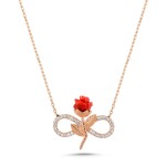 LUNICA Stříbrný náhrdelník RŮŽE a NEKONEČNO ROSE 0880