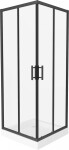 MEXEN/S - Rio čtvercový sprchový kout 80 x 80, transparent, černý + vanička se sifonem Rio, bílá 860-080-080-70-00-4510