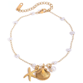 ELENYS Sea Whisper – pozlacený náramek 18K žluté zlato Délka náramku: 21,5+5 cm / max. 26,5 cm