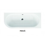 HOPA - Asymetrická vana AVITA - Nožičky k vaně - Bez nožiček, Rozměr vany - 160 × 75 cm, Způsob provedení - Pravé VANAVIT160P