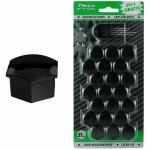 AMiO Sada krytek pro šrouby kol 21 mm - černé