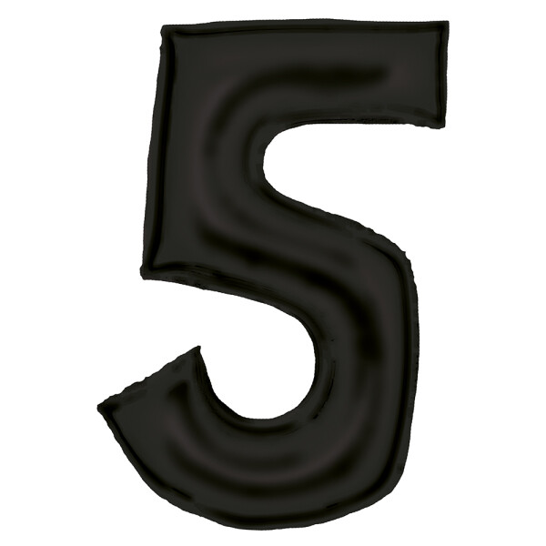 Balónek číslo 5 černé 86 cm - Amscan Balónek číslo 5 černé 86 cm - Amscan