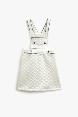 Koton Salopette Dress with Quilted Detail, Zipper with Pocket Detail,