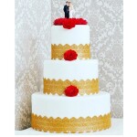 Dekorace oplatková - Růže velká 55 mm, sv.růžová 15 ks