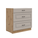 Spodní skříňka Stilo 80 D 3S BB - Premium Box Barva korpusu: Dub artisan, Barva dvířek: Dust Grey