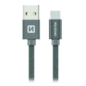 Swissten 71521202 USB 2.0 typ A na C, USB 2.0, zástrčka A - zástrčka C, opletený, 1,2m, šedý