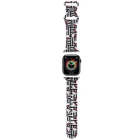 Hello Kitty Silicone Heads Stripes černá / Řemínek / Apple Watch 38/40/41mm / Silikonový (HKAWMSDIESK)