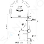 FRANKE - Filtrační baterie Vital Tap dřezová baterie s filtračním zařízením, matná černá/nerez 120.0621.312