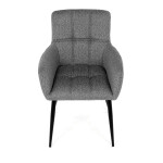 Židle jídelní, světle šedá látka, černý kov