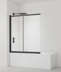 Vanová zástěna SAT Vision 140x120 cm černá SATVZVI120CT SATVZVI120CT