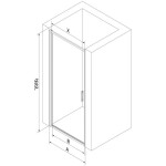 MEXEN - Exo sprchové dveře křídlové 55, transparent, černá 817-055-000-70-00