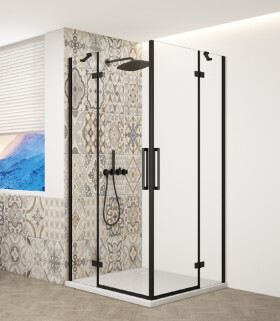 GELCO - TRINITY BLACK obdélníkový kout 800x1100 rohový vstup, čiré sklo, GT2280-11C-B GT2280-11C-B