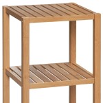 Regál, 3 police, masiv bambus, přírodní odstín, nosnost 9 kg