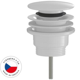 CERANO Umyvadlová výpusť - 5/4“ click-clack - univerzální - plast - bílá lesklá