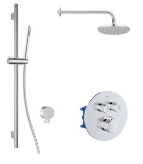 Kielle - Oudee Termostatická baterie pod omítku, pro 2 spotřebiče, s příslušenstvím EcoSpare a tělesem, chrom 20602SPT40