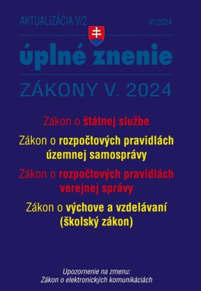 Aktualizácia V/2 2024 štátna služba, informačné technológie verejnej správy