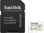 SanDisk Max Endurance microSDXC 64GB + adaptér / Class 10 / UHS-I / U3 / V30 / čtení: 100MBs / zápis: 40MBs (SDSQQVR-064G-GN6IA)