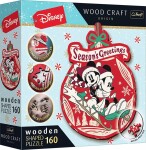 Puzzle Wood Craft Origin Vánoční dobrodružství Mickeyho a Minnie 160 dílků - Trefl