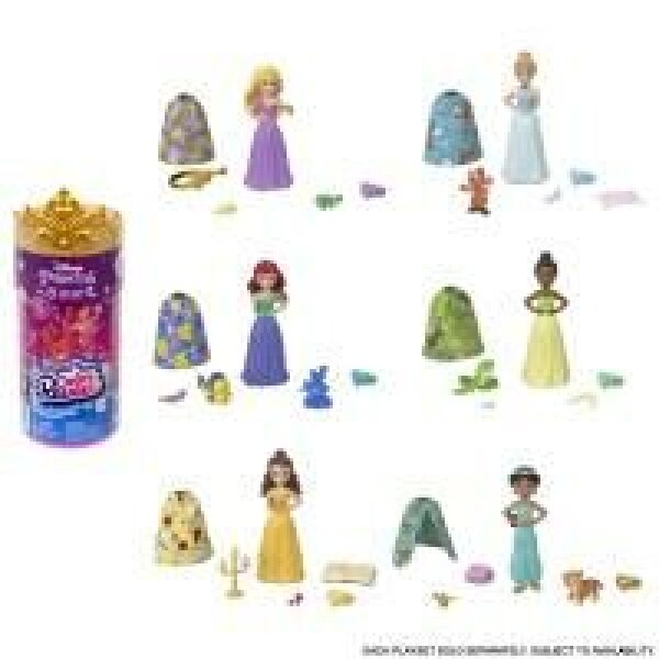 Mattel Disney PRINCESS Color reveal Královská malá