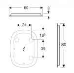 GEBERIT - Option Zrcadlo s LED osvětlením, 60x80 cm 502.800.00.1