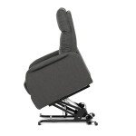 Křeslo polohovací, eletrické, šedá látka.