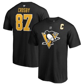 Fanatics Pánské Tričko #87 Sidney Crosby Pittsburgh Penguins Stack Logo Name Number Velikost: