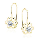 LUNICA Stříbrné květinkové náušnice GOLD 0711