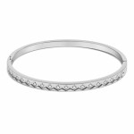 Pevný bangle náramek Cintia - chirurgická ocel, Stříbrná