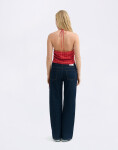 Thinking MU Red Hiba Seersucker Top RED M