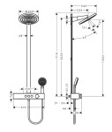 HANSGROHE - Pulsify S Sprchový set s termostatem, průměr 26 cm, 3 proudy, kartáčovaný černý chrom 24240340