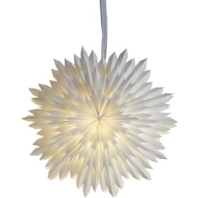 STAR TRADING Závěsná svítící hvězda Ice White 50 cm, bílá barva, papír