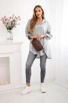 Bavlněná mušelínová košile Plus Size šedý UNI