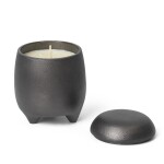 Ferm Living Neparfemovaná svíčka v dóze Evoke Blackened, černá barva, kov, vosk