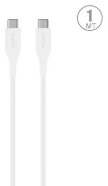 Puro Plain bílá / Datový kabel USB-C na USB-C / 2A / 1 m (CUSBCUSBCWHI)
