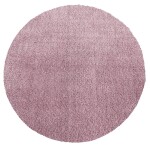 DumDekorace Kulatý huňatý koberec s vysokým vlasem růžový Šířka: 120 cm | Délka: 120 cm