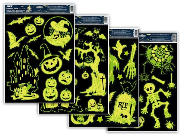 MFP MFP, 1041941, okenní fólie svítící, mix motivů Halloween, 1 ks