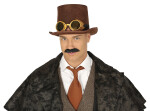 Hnědý steampunkový cylindr s brýlemi