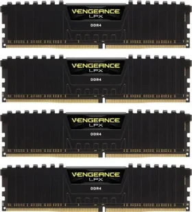 Corsair Vengeance LPX Black 64GB (4x16GB) 3200 MHz / DDR4 / PC4-25600 / CL16-20-20-38 / 1.35V / XMP2.0 (CMK64GX4M4E3200C16)